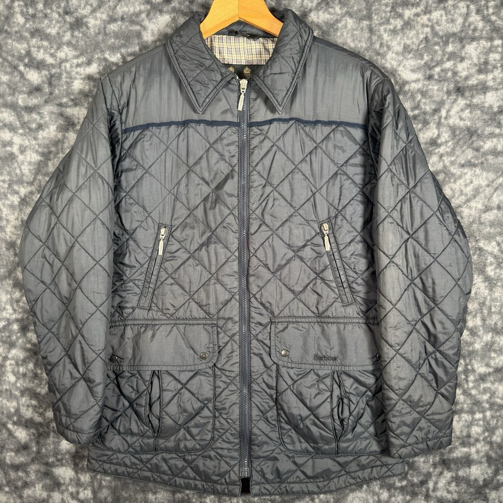 Vintage Barbour Classic Dalkieth Lightweight Quilted Jacket Black Mens size M